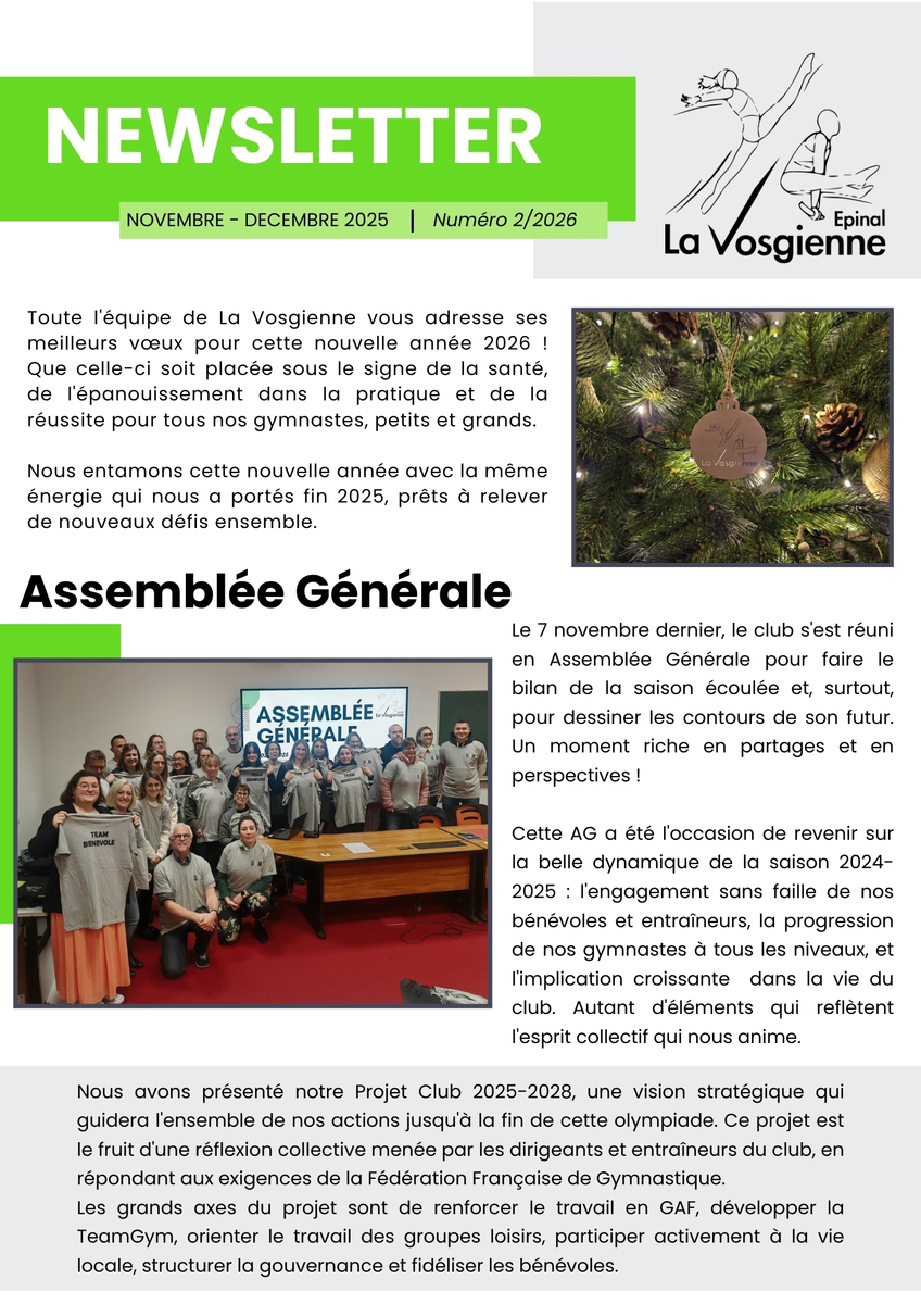 Newsletter Novembre Décembre 2025