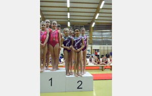 L'équipe des benjamines sur la deuxième marche du podium